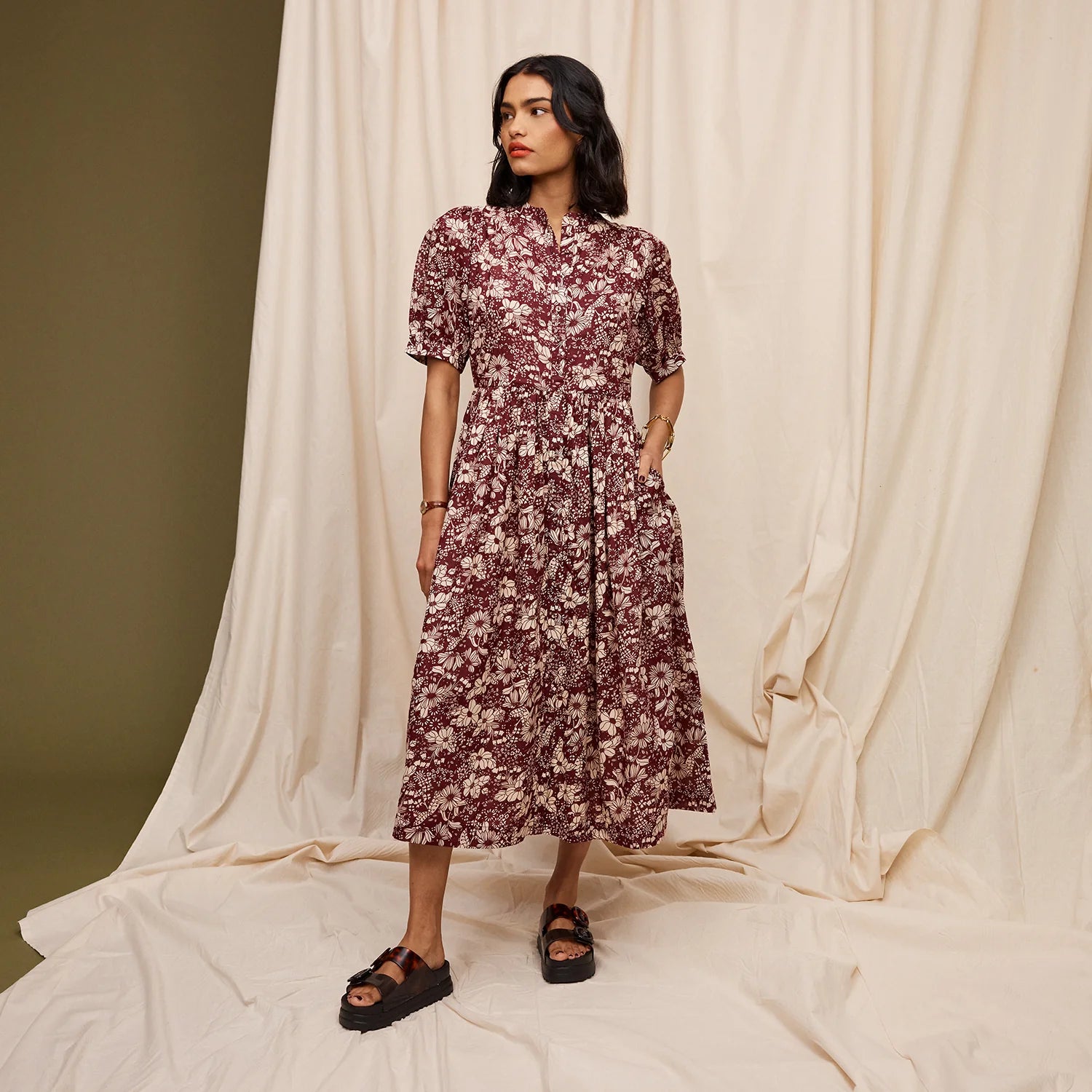 Evette Dress - Mahogany by Sage & Clare