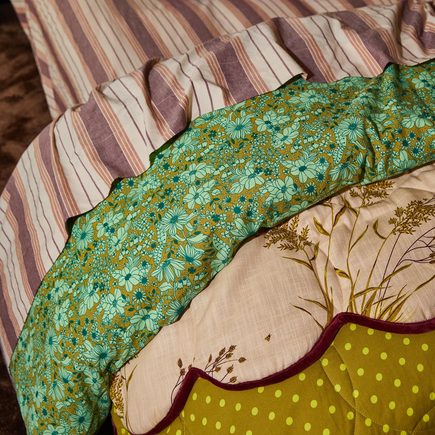 Vintage boho floral bedding