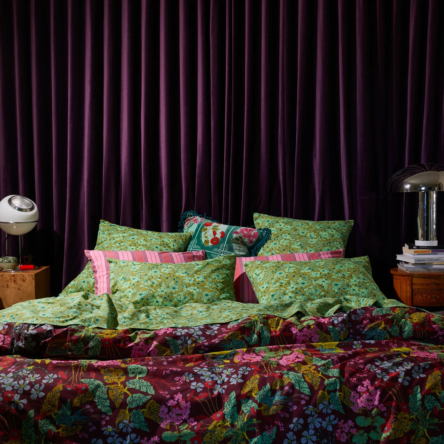 Beautiful bedspread with Evette Cotton standard pillowcase set Olive by Sage & Clare