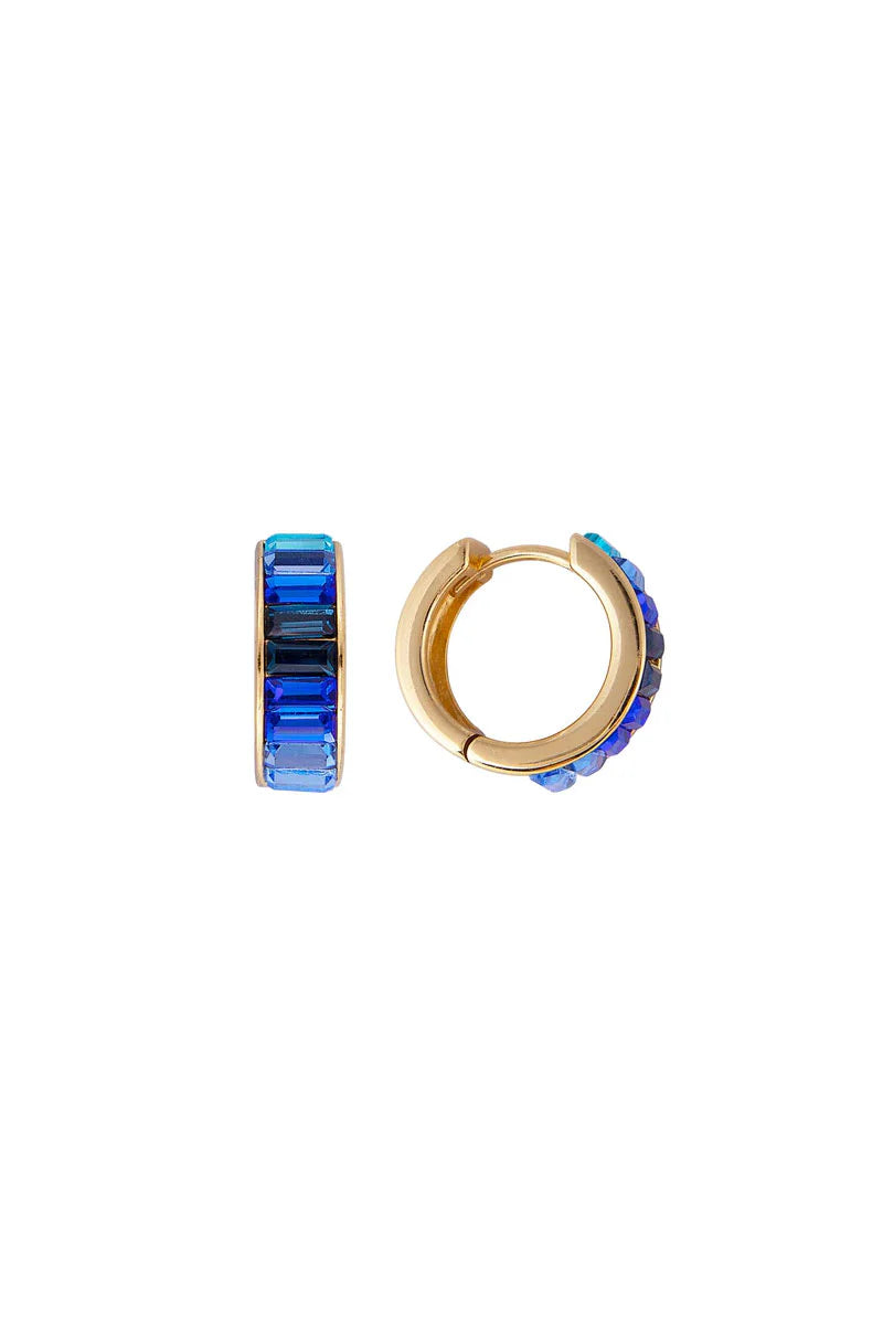 Blue ombre midi hoop earrings by Fairley