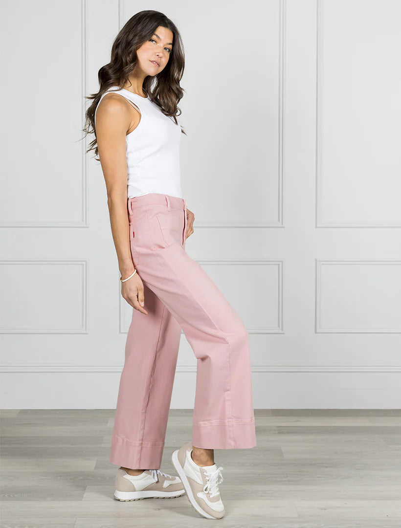 Farrah Rose Denim Jeans Pink by Zjoosh side view