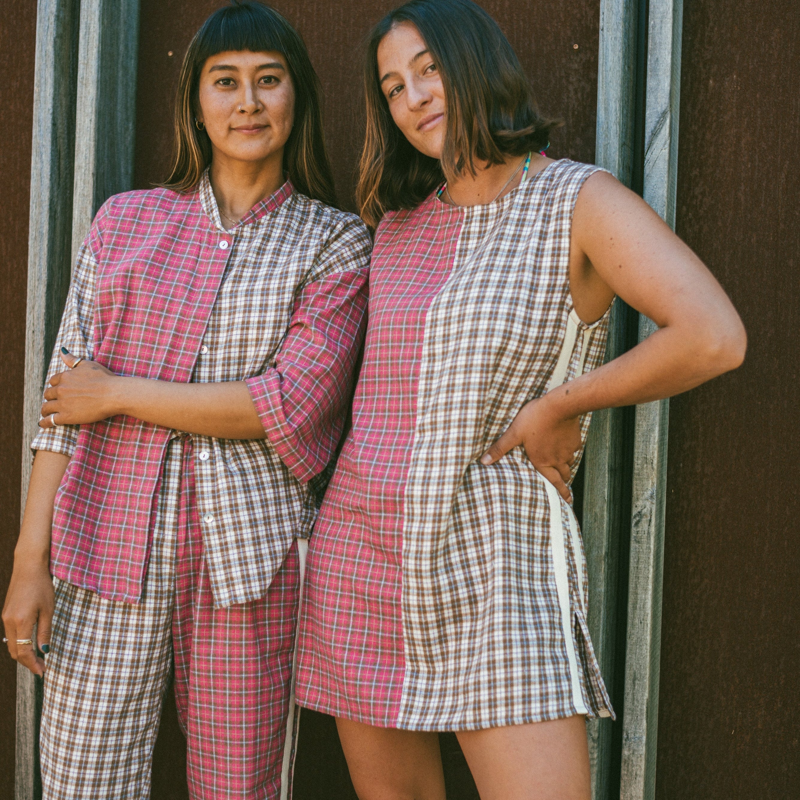 Flannel Box Shirt - Strawberry Milk | Atmosea