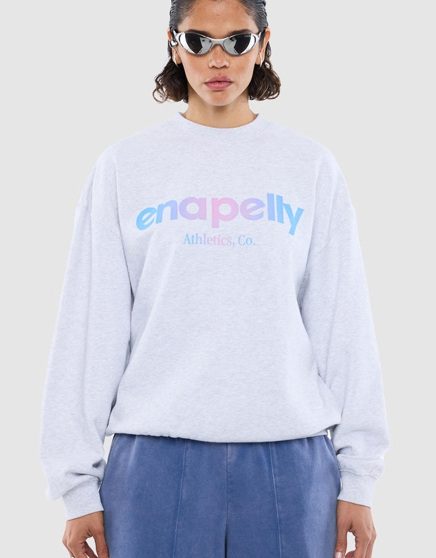 Flocked logo sweatshirt by Ena Pelly