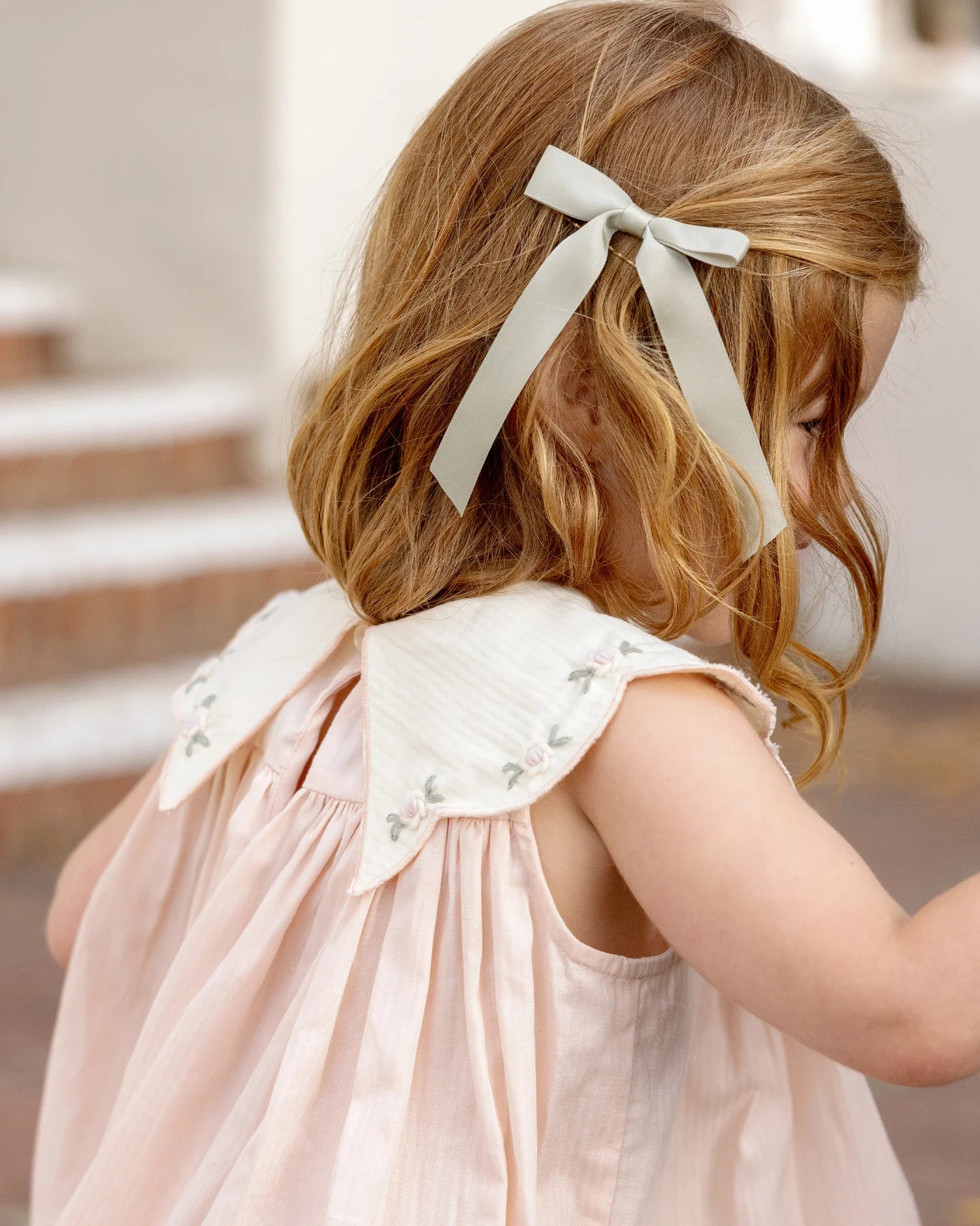details of Florence Dress in blush pink by Noralee