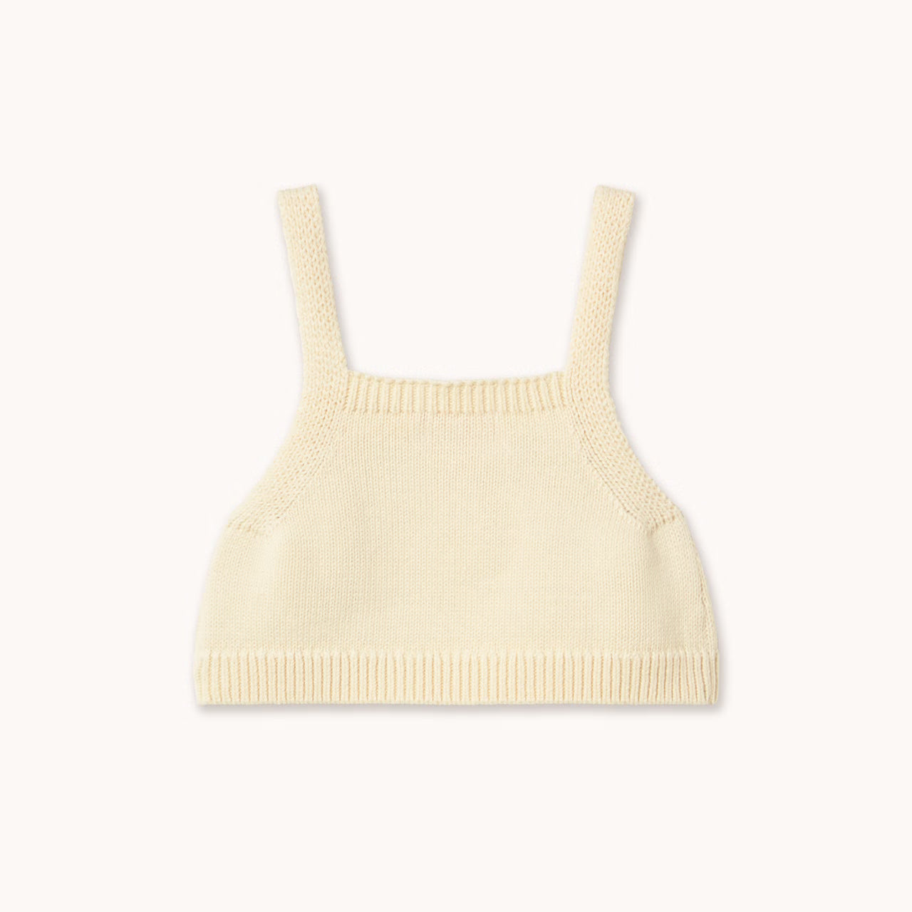 back of Flowers Knitted Crop Top - Light Cream by Tiny Cottons