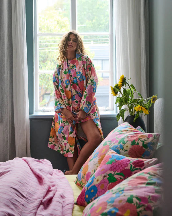 model wearing Follow the sun sleepwear by Kip & Co