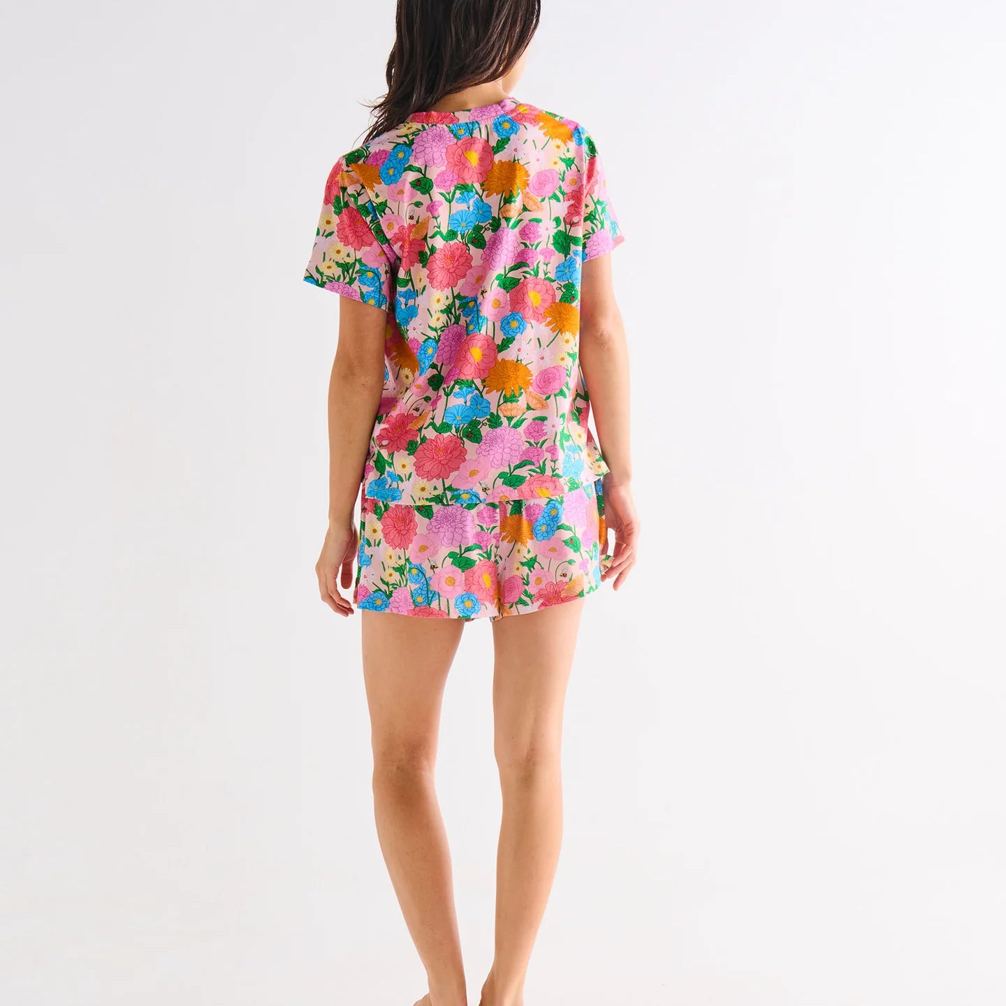 Follow The Sun Adult Organic Cotton Short Sleeve T-Shirt & Shorts Pyjama Set by Kip & Co