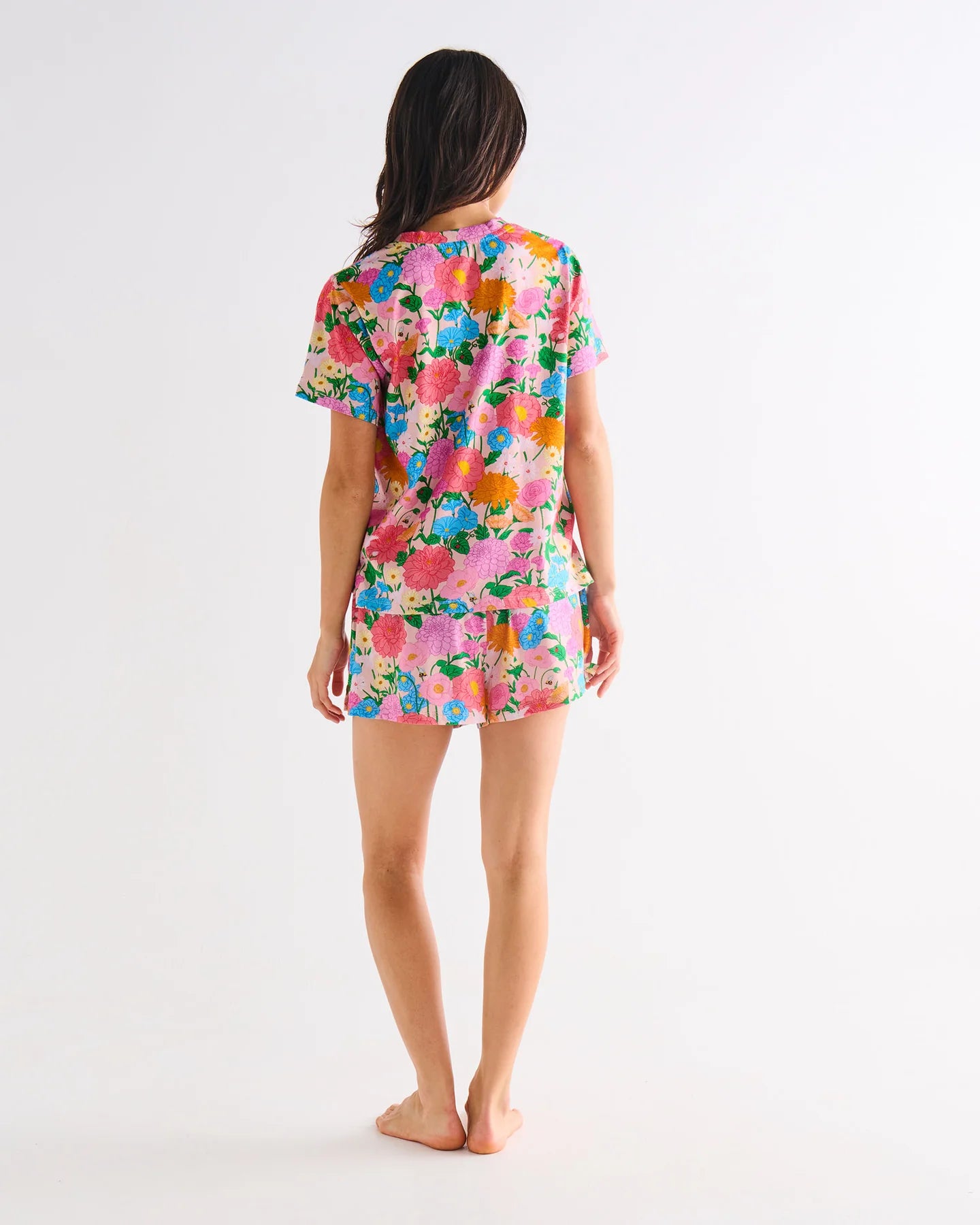 Follow The Sun Adult Organic Cotton Short Sleeve T-Shirt & Shorts Pyjama Set by Kip & Co