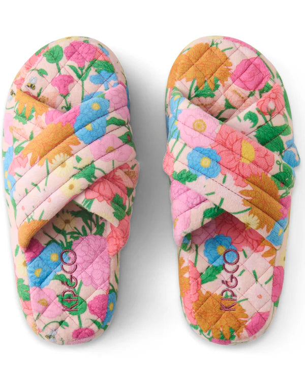 Follow The Sun Quilted Velvet Adult Slippers by Kip & Co