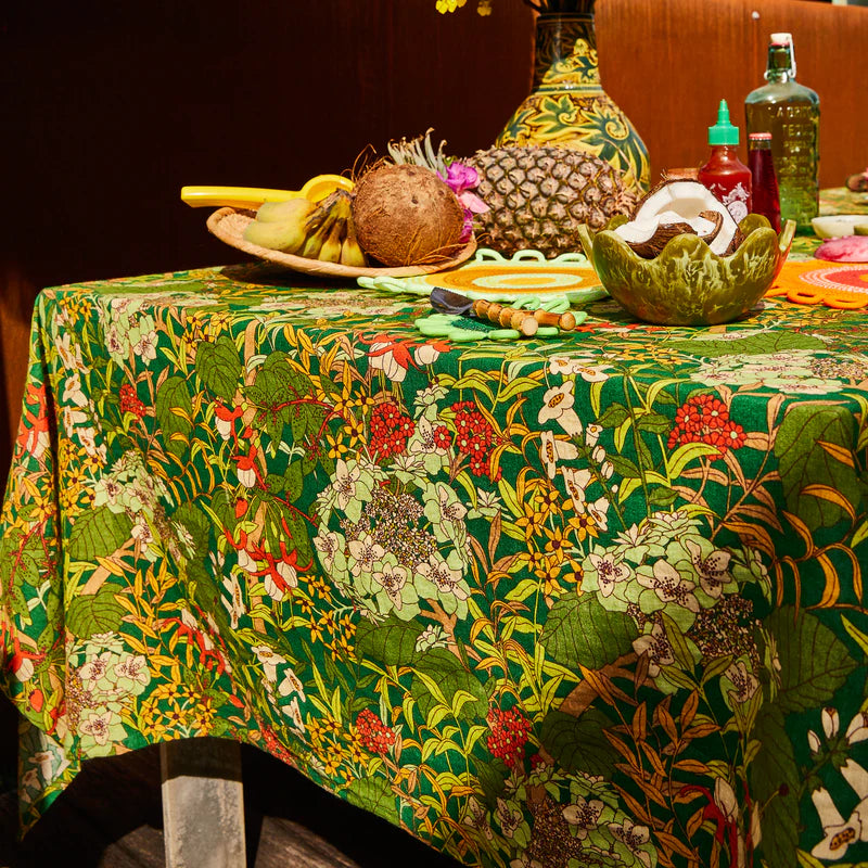 Francesca Table Cloth by Sage & Clare - green floral tablecloth