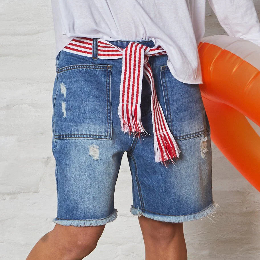 Hammill & Co Denim shorts with frayed hem line