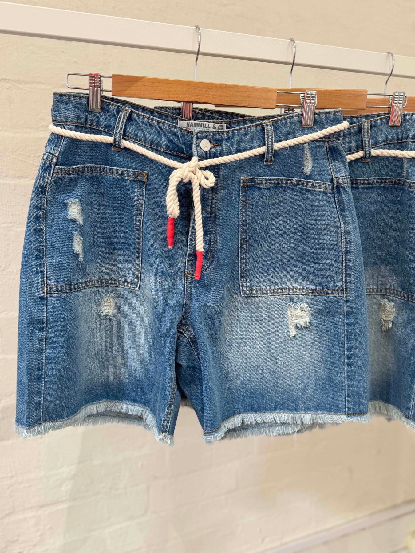 Frayed Denim Carpenter Short by Hammill & Co