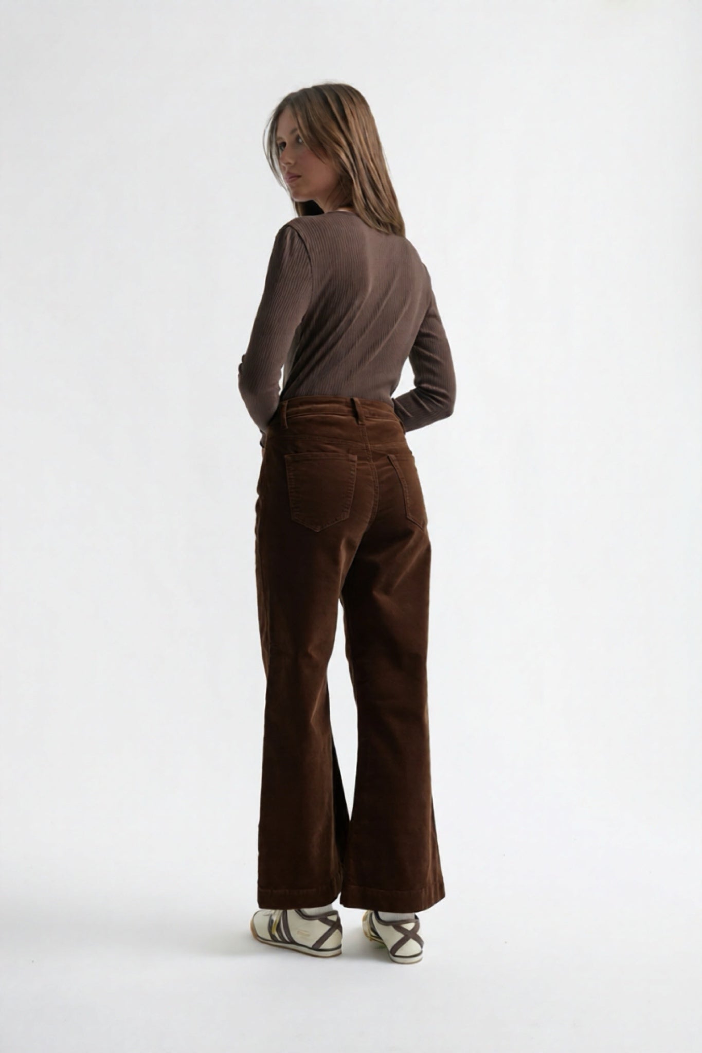 shop Kireina Freya Velvet Jean - Chocolate online