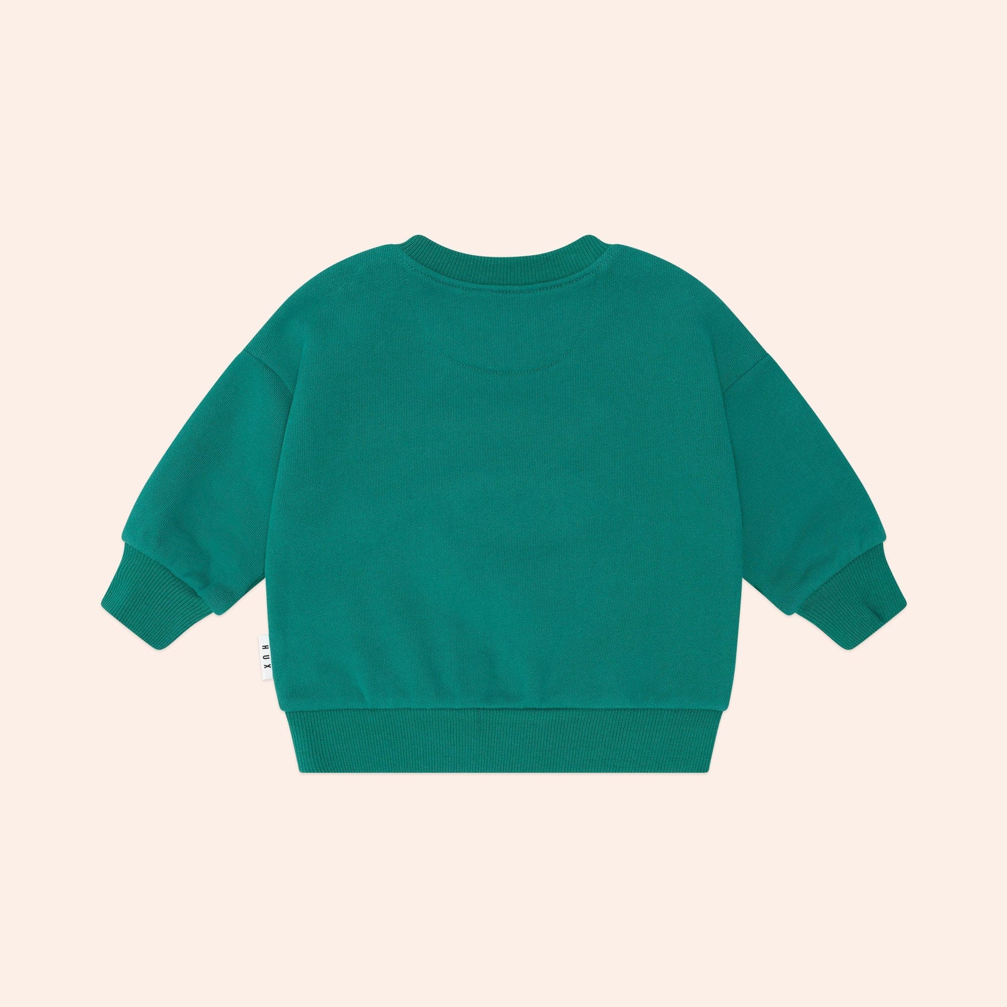 Back view of Furry Huxbear Emerald Sweatshirt | Huxbaby
