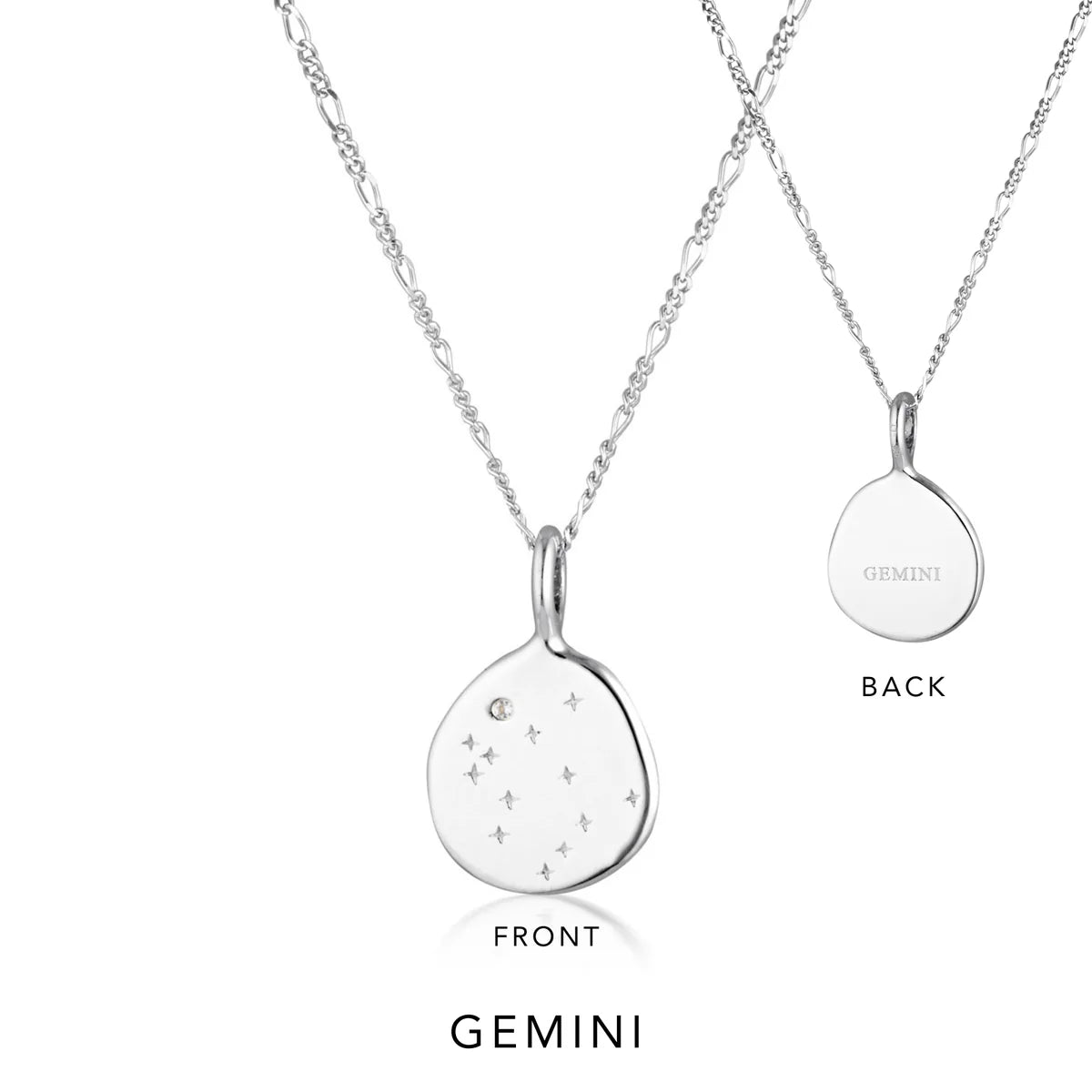 Zodiac Necklace Sterling Silver by Linda Tahija - Gemini