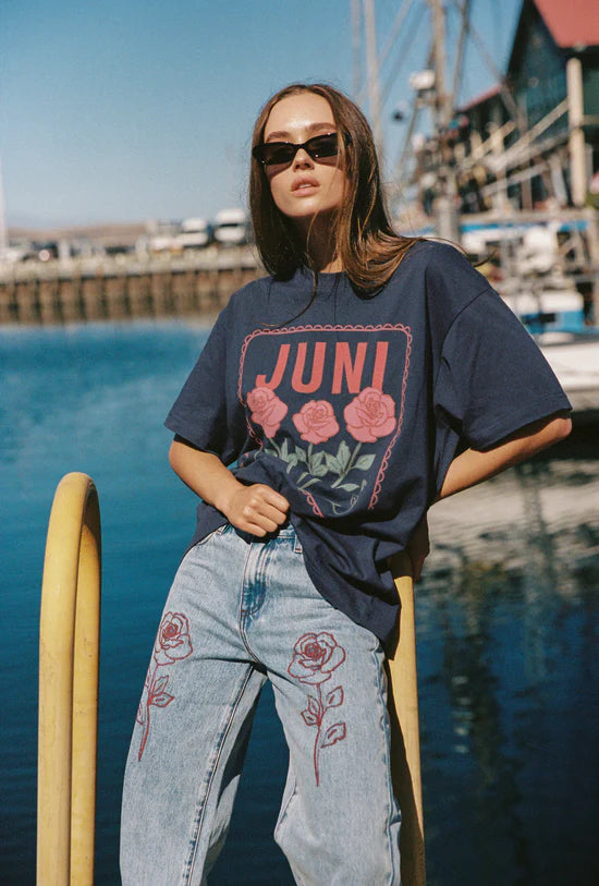 Navy Garnet Tee by Juni made from 100% organic cotton