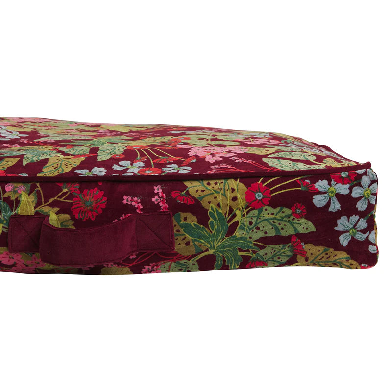 Edge pipping detail Genevieve Velvet Floor Cushion by Sage & Clare