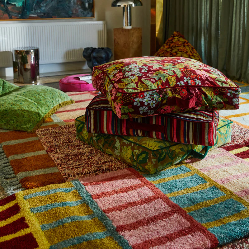 Sage and Clare floor cushions in retro style