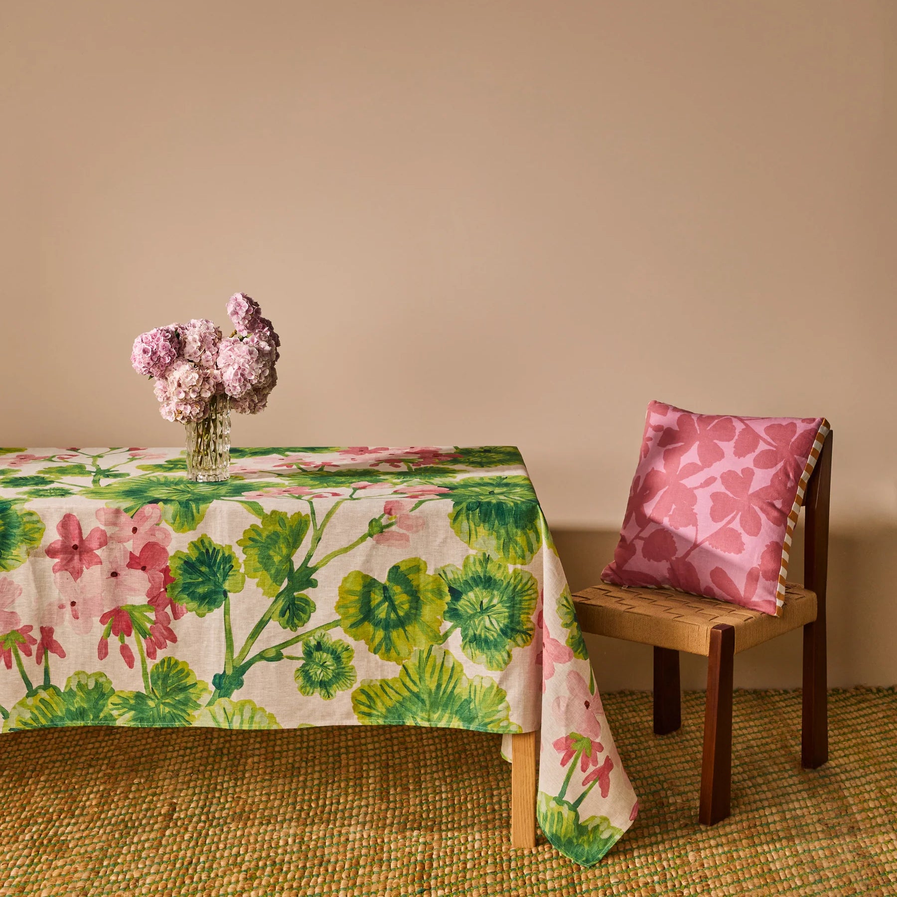 Geranium multi linen tablecloth by Bonnie & Neil