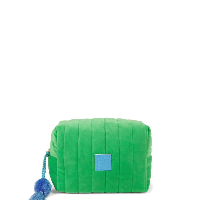 Green velvet cosmetic case by the somewhere co