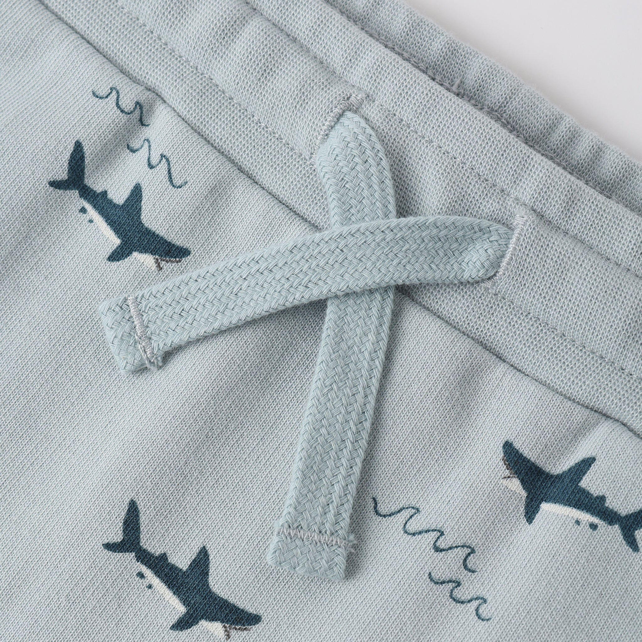 Close up of the Sweatpant sharks | Rylee + Cru