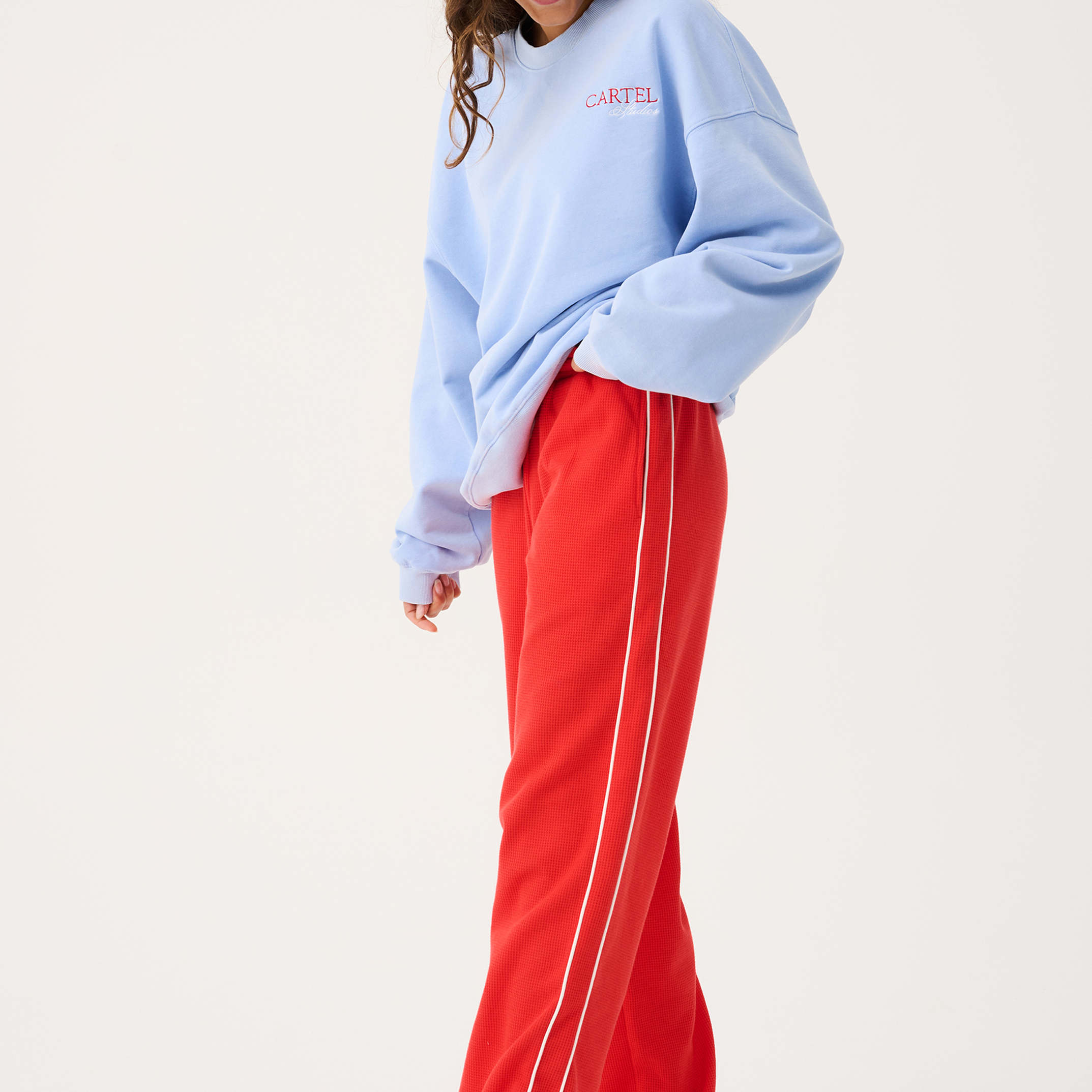 Red Cartel & Willow Harlow Pant in Siren Waffle texture