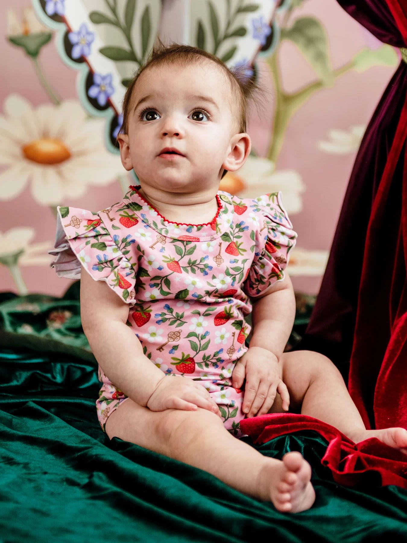 'Hearts Floral' Bijou Bodysuit - Pink by Fleur Harris