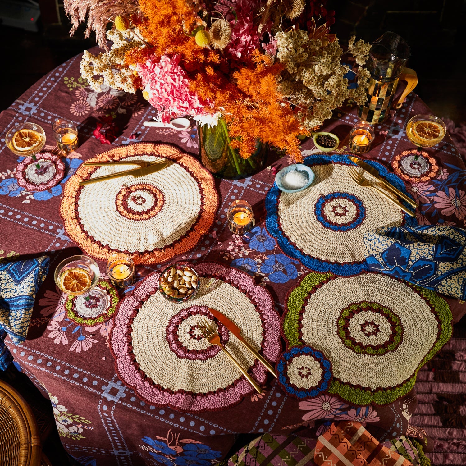Hema Crochet Placemat Set by Sage and clare