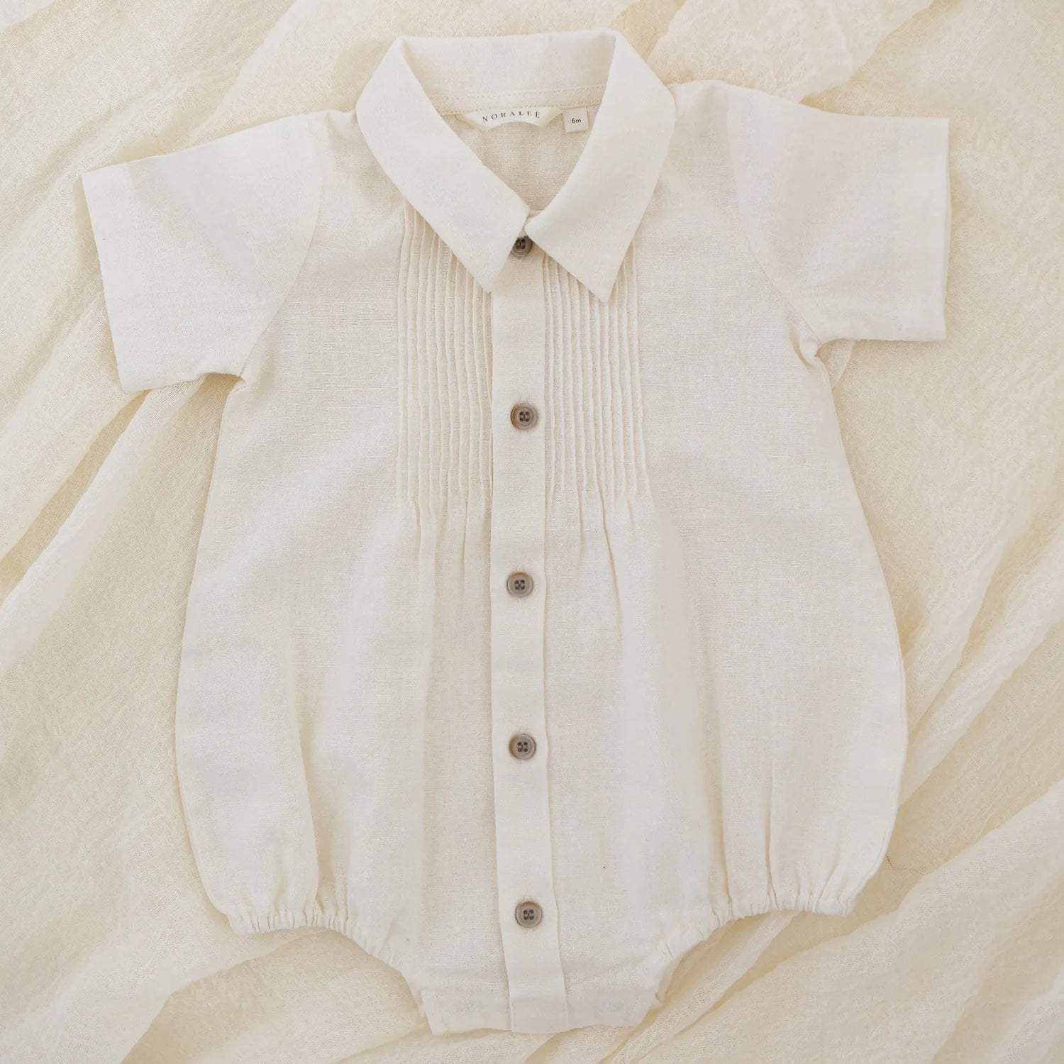 Henry Romper Ivory by Noralee
