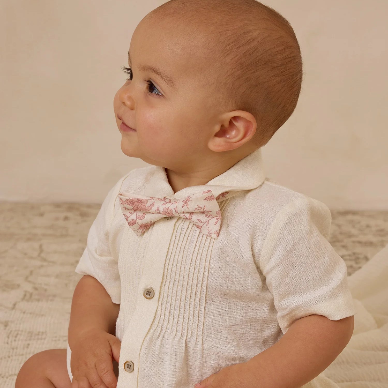 Henry Romper Ivory by Noralee