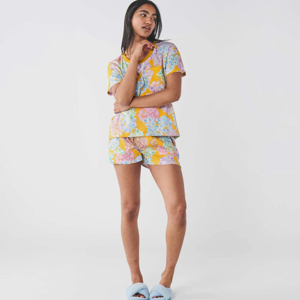 Hiding in Hydrangeas Cotton Pyjama Shorts by Kip & Co