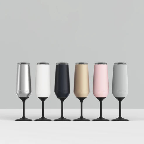 Huski Champagne Flutes - tripe insulation with detachable twistlock stem.