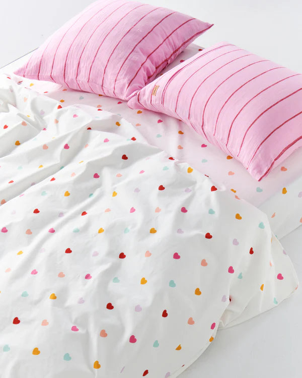 I Heart You Organic Cotton Fitted Sheet - King Size by Kip & Co