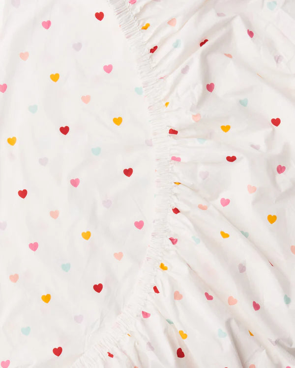 I Heart You Organic Cotton Fitted Sheet - King Size by Kip & Co