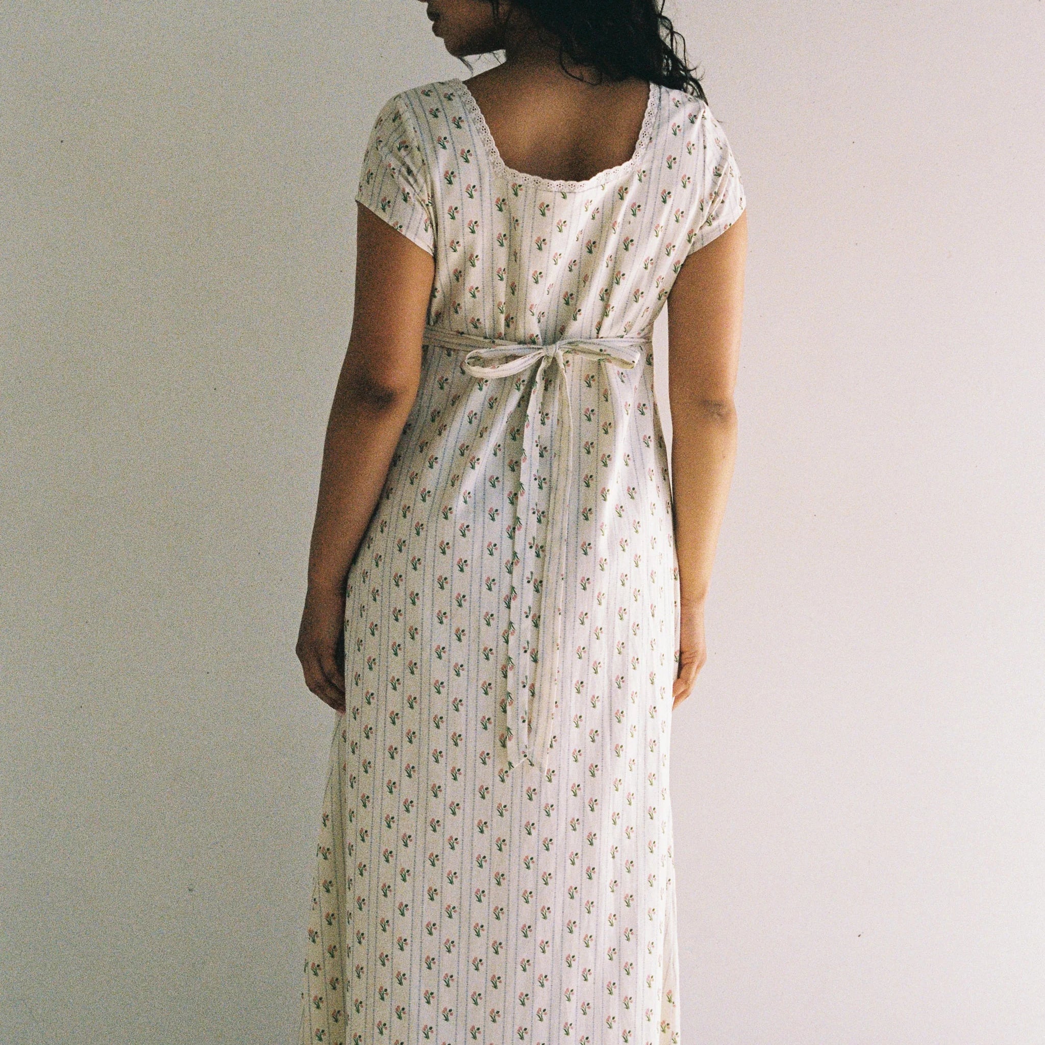 back tie details of Irina Maxi Dress Poppy Stripe by Juni