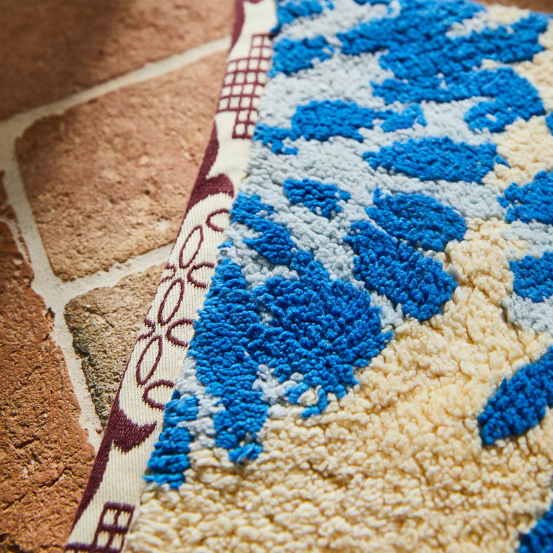 fabric details of Isabella Bath Mat Azure by Sage & Clare