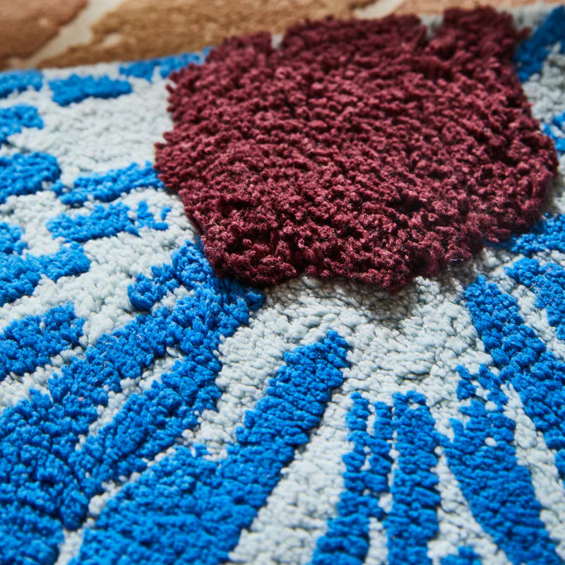 blue floral bath mat by Sage & Clare