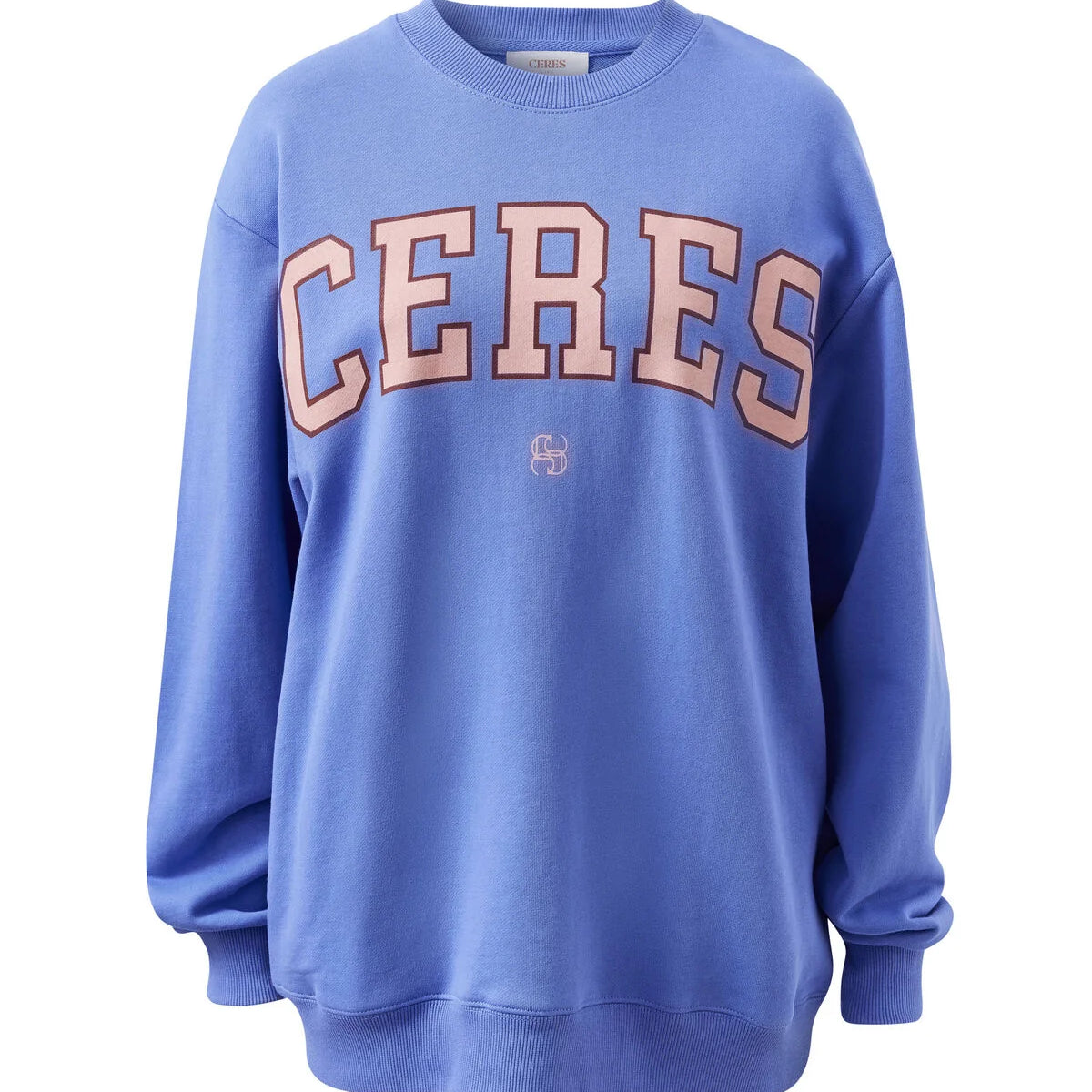 Isla Oversized Slouchy Crew - Vintage Blue Pink Clay Burnt Toffee Heritage by Ceres Life
