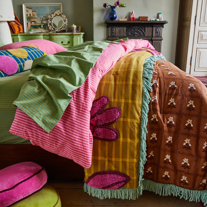 Bed display with the Ismay Tufted Bedcover by Sage & Clare