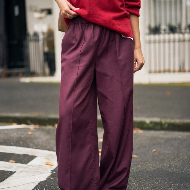 Izzie Pinstitch Pant - Burgundy by Ceres Life