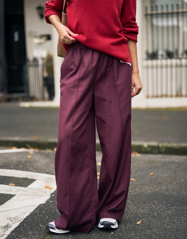 Izzie Pinstitch Pant - Burgundy by Ceres Life