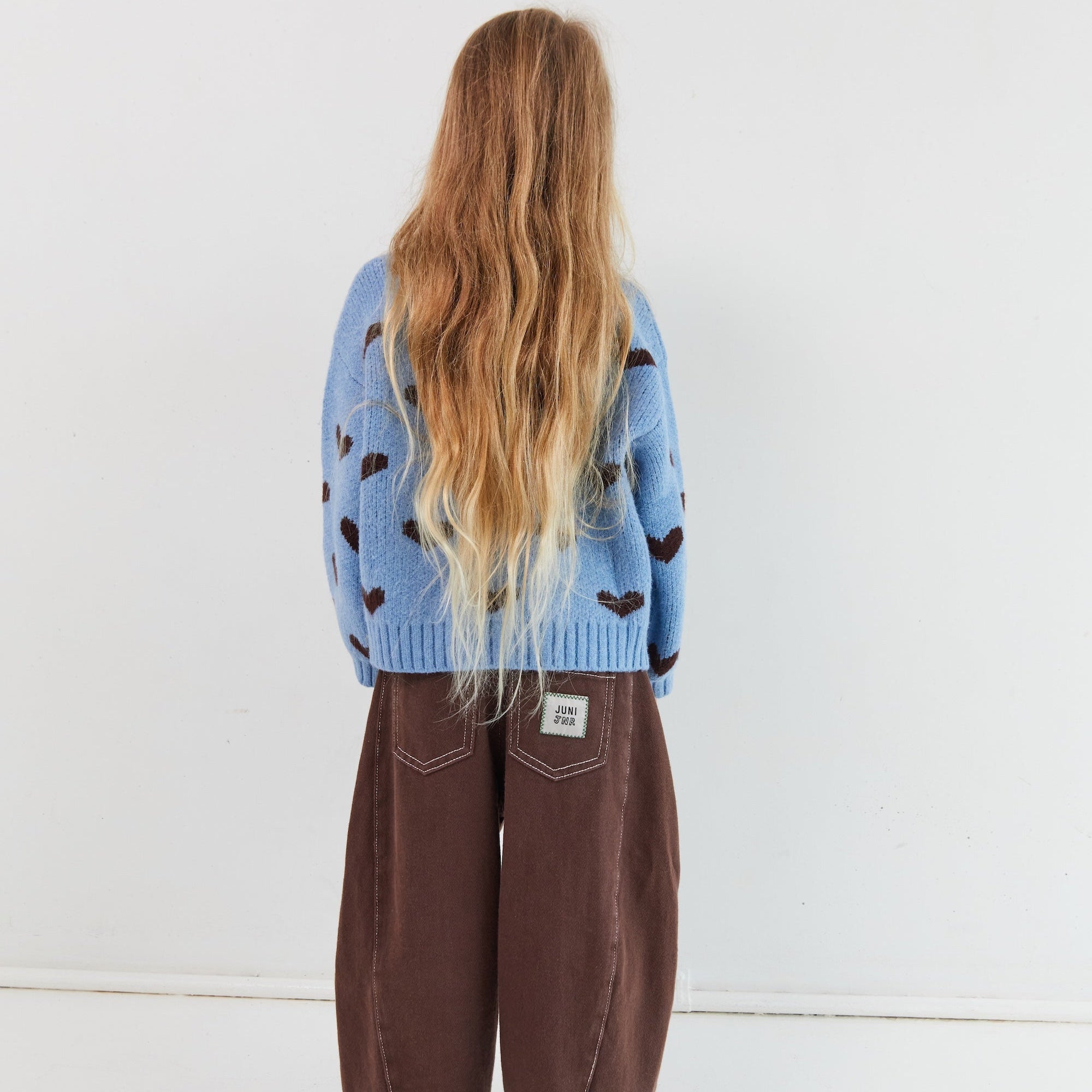 Ethically made heart pattern cardigan BSCI certified