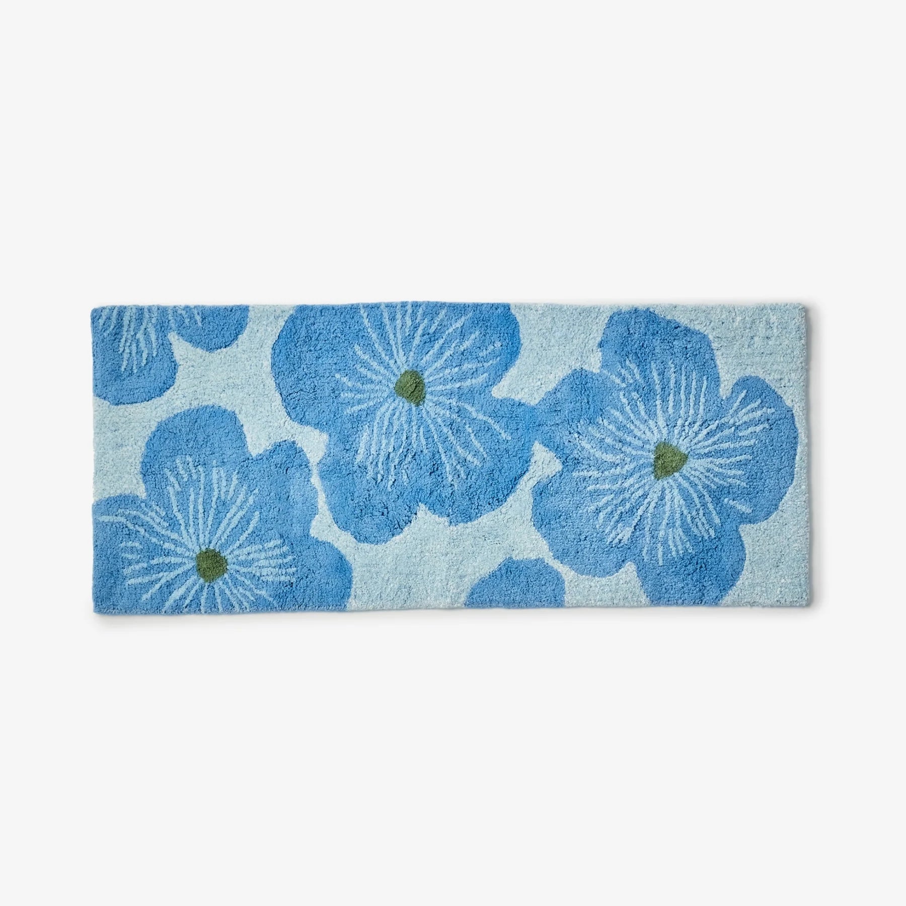 Jardin blue long bath mat by Bonnie & Neil