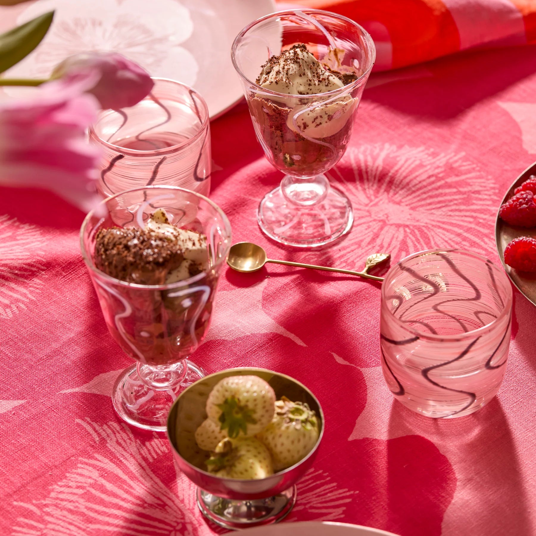 fabric detail of Jardin Pink Tablecloth by Bonnie & Neil
