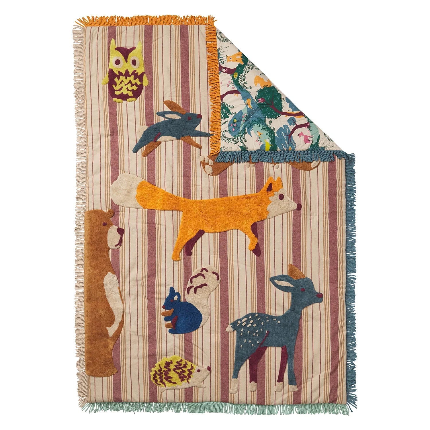 childrens Jarvis Tufted Bedcover in cozy bedroom setting