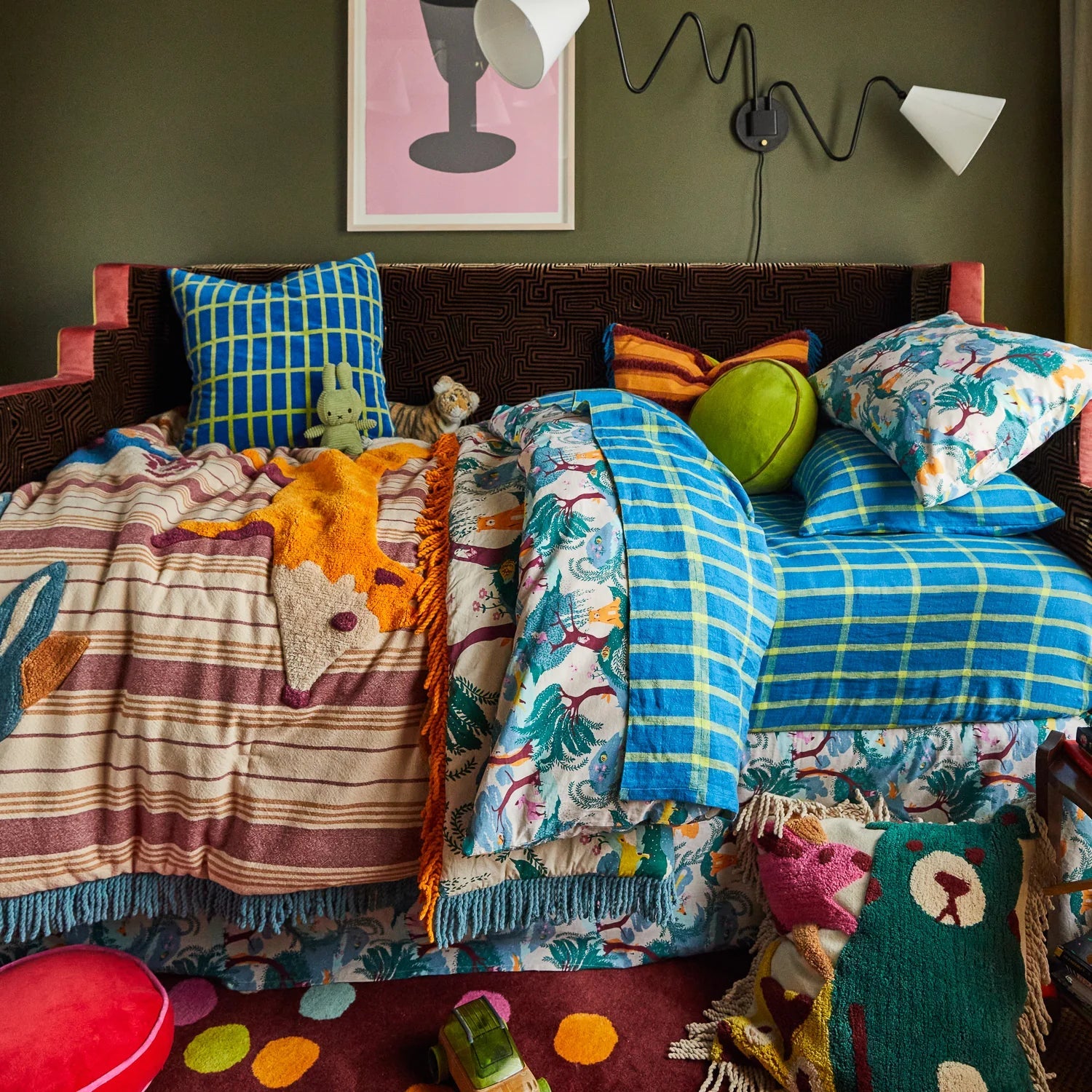 Corded fringe detailing along edge of Sage & Clare Jarvis bedcover