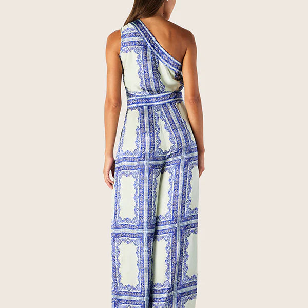 back view of Jordi One Shoulder Jumpsuit by MOS The Label