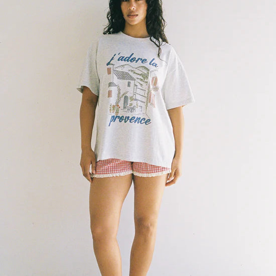 lady wearing Josie Boxer Short – Red Check by Juni