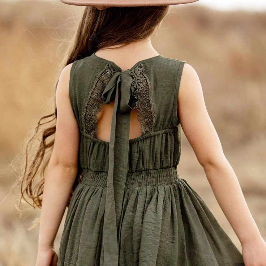 Joyfolie Gemma girls Dress in Burnt Olive
