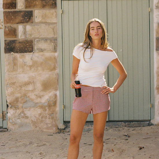 June Tailored Short - Cherry Gingham by Juni
